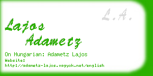 lajos adametz business card